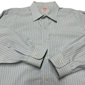 Brooks Brothers Dress Shirt Men's 16 1/2-34 Button Down Cotton Blue White